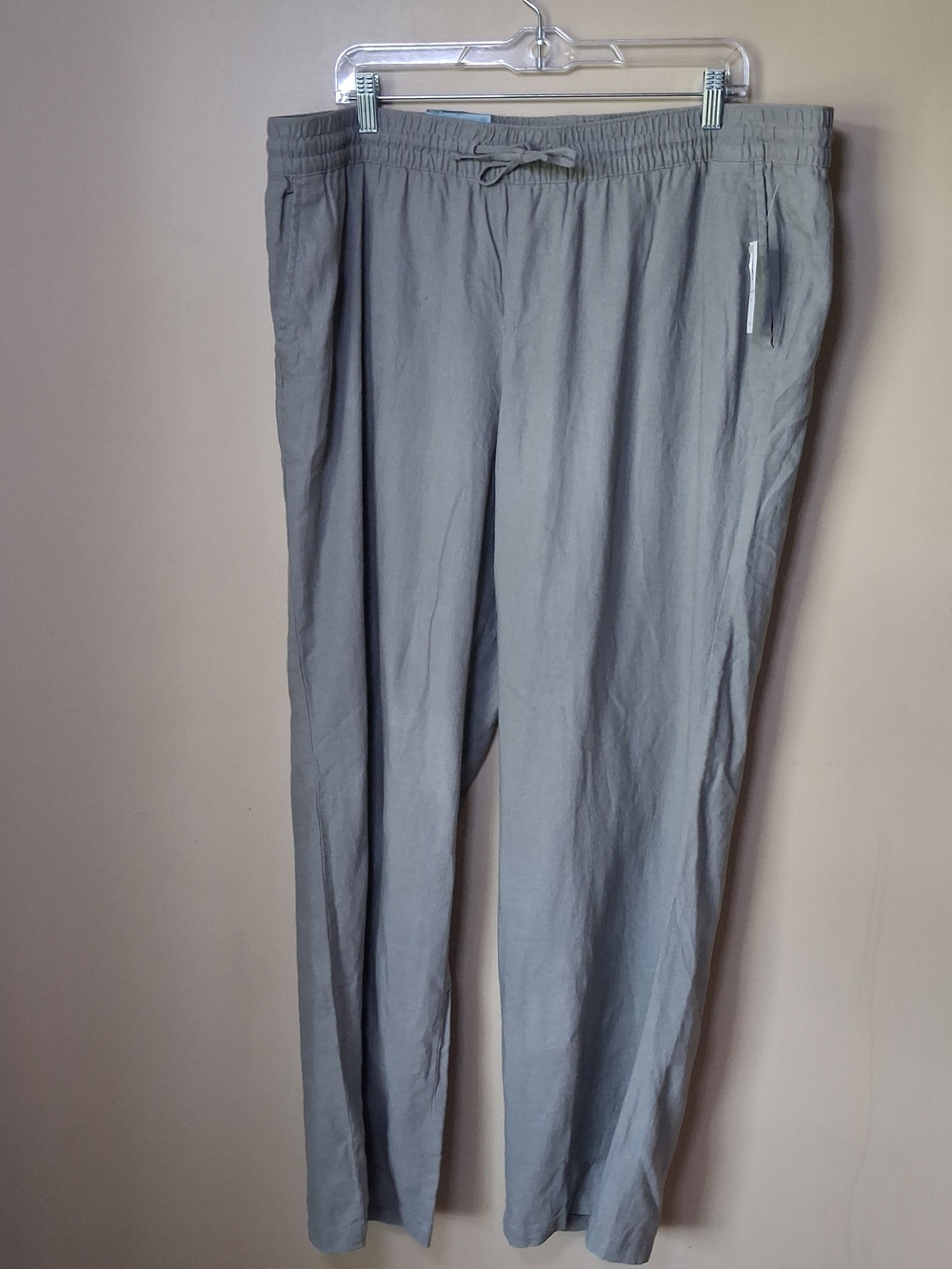 Old Navy Women's NWT Gray Wide Leg Linen Pants; Size XL